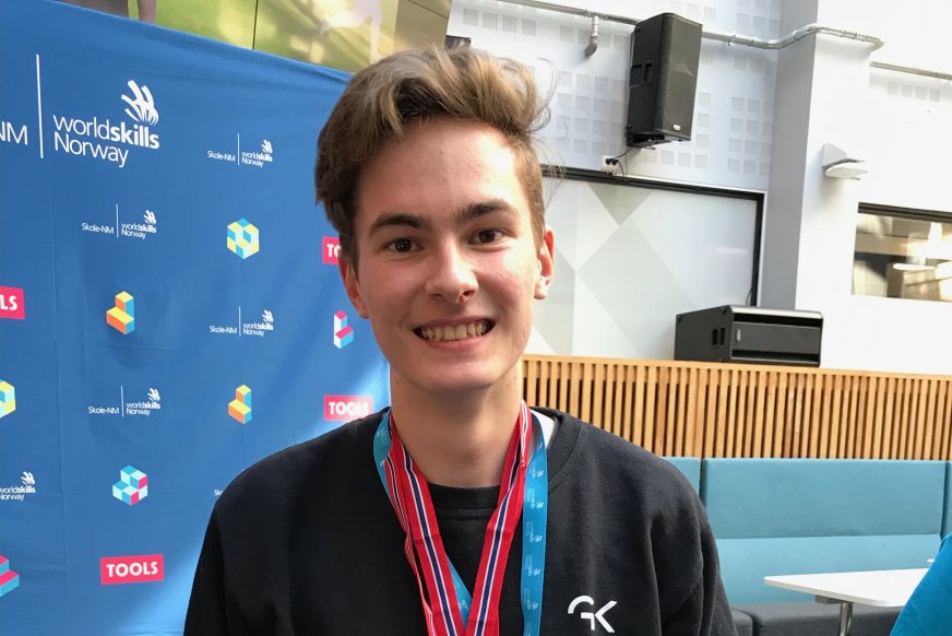 Erlend Haugeland under skole-NM i automasjon