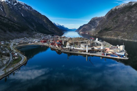 Boliden Odda sett ovenfra. Foto: Kai-Inge Melkeraaen, Boliden.